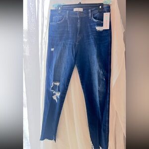 Flying Monkey Dark Blue Distressed Skinny Jeans